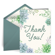 Succulent Thank You card image