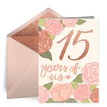 Rose 15th Anniversary card image