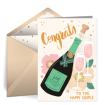 Congrats Champagne Bottle Pop card image