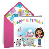 Gabby's Dollhouse Birthday card image