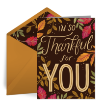 Thankful for You Foliage card image