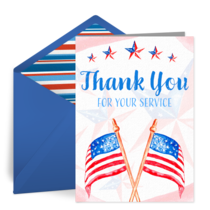 Service Stars Thank You card image