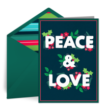 Colorful Peace & Love card image