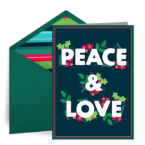Colorful Peace & Love Type card image