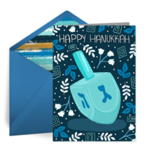 Happy Hanukkah Dreidel card image