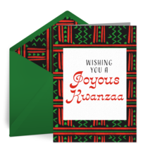 Patterned Kwanzaa card image