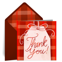 Gift Tag Thank You card image