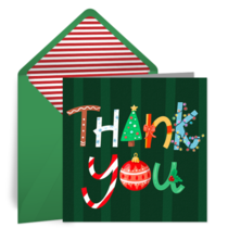 Holiday Letters Thank You card image