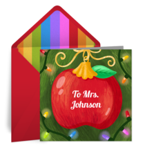 Apple Ornament Teacher card image