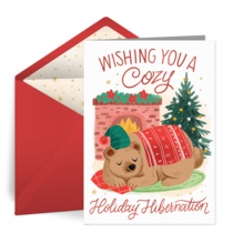 Holiday Hibernation Bear card image