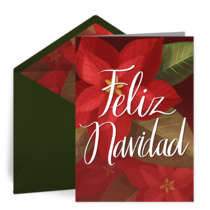 Feliz Navidad Poinsettia card image