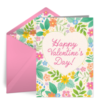 Valentine Floral Heart card image