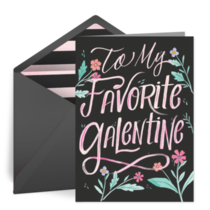 Galentine's Day Dark Floral card image