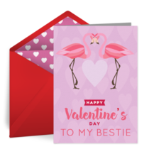 Valentine's Flamingoes card image