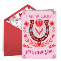 Lucky to Have You Valentine card image