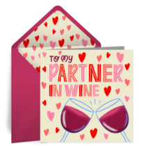 To My Partner In Wine card image