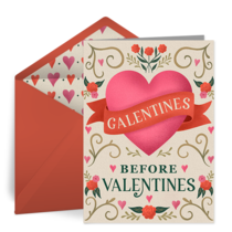 Galentines Before Valentines Heart card image