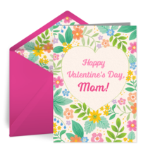 Mom Valentine Floral card image