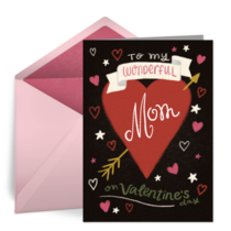 Wonderful Mom Valentine card image