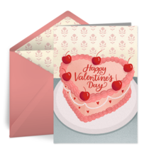 Vintage Cake Valentine card image