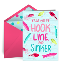 Fishing Hook Valentine card image