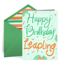 Happy Birthday Leapling Confetti card image