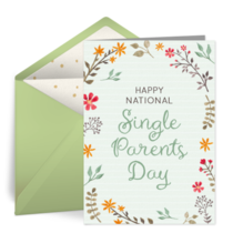 National Single Parents Day card image