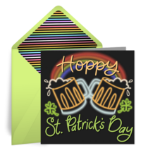 St. Patrick's Day Neon card image