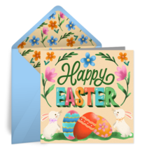 Folksy Easter Floral card image