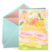 Floral Easter Basket card image