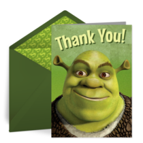 Shrek Birthday Thank You card image
