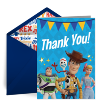Toy Story Birthday Thank You card image