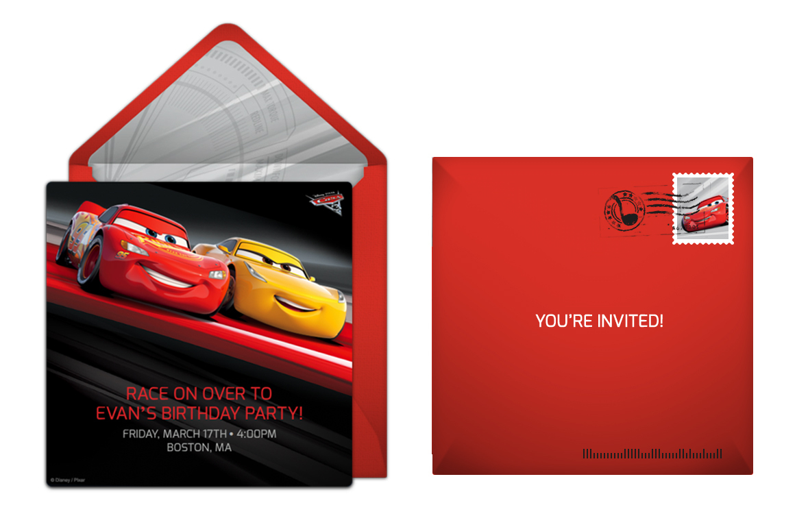 Send Cars 3 online invitations